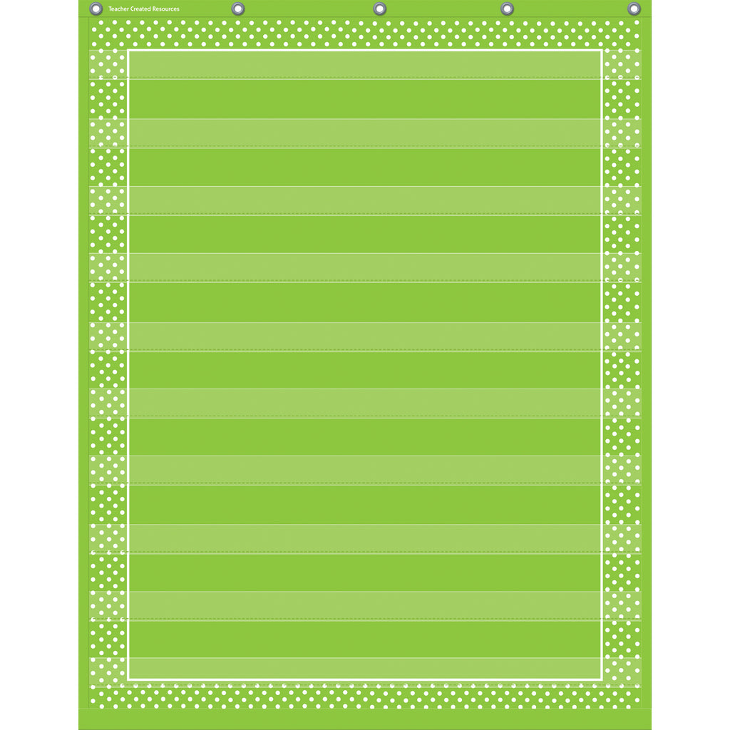 Lime Polka Dots 10 Pocket Chart