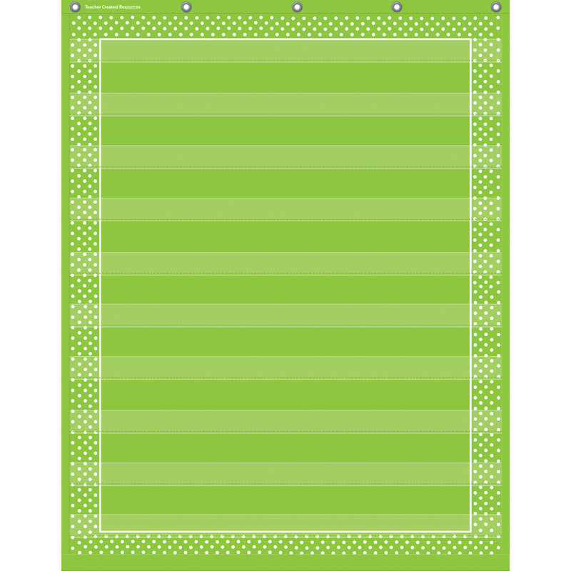 Lime Polka Dots 10 Pocket Chart