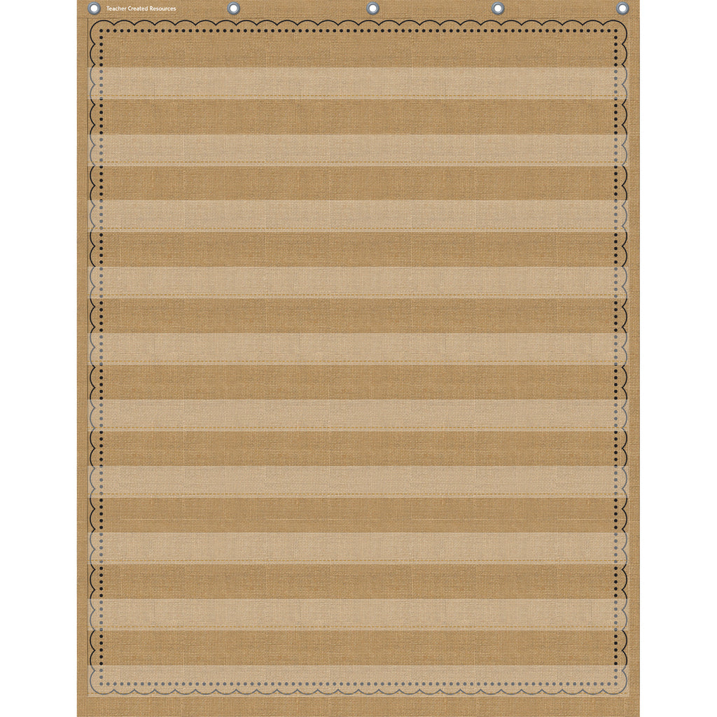 10pocket Pocket Chart Burlap 34x44