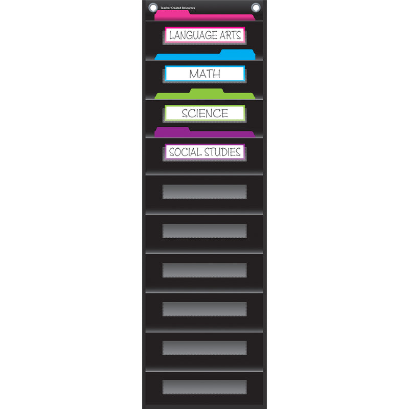 File Storage Pocket Chart Black