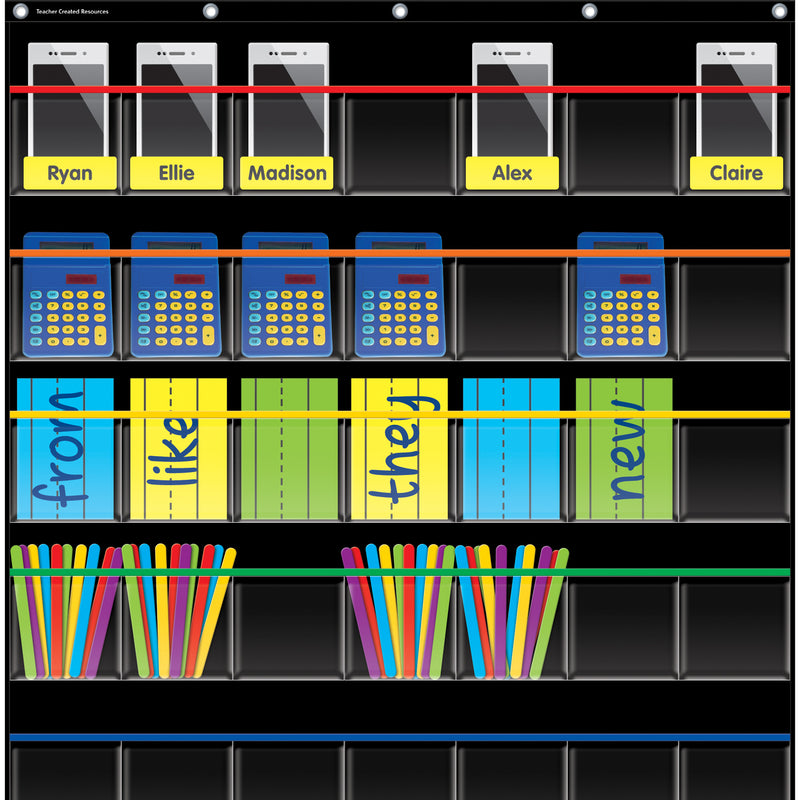 Black Storage Pocket Chart