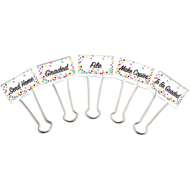 Confetti Binder Clips Large Mgmt
