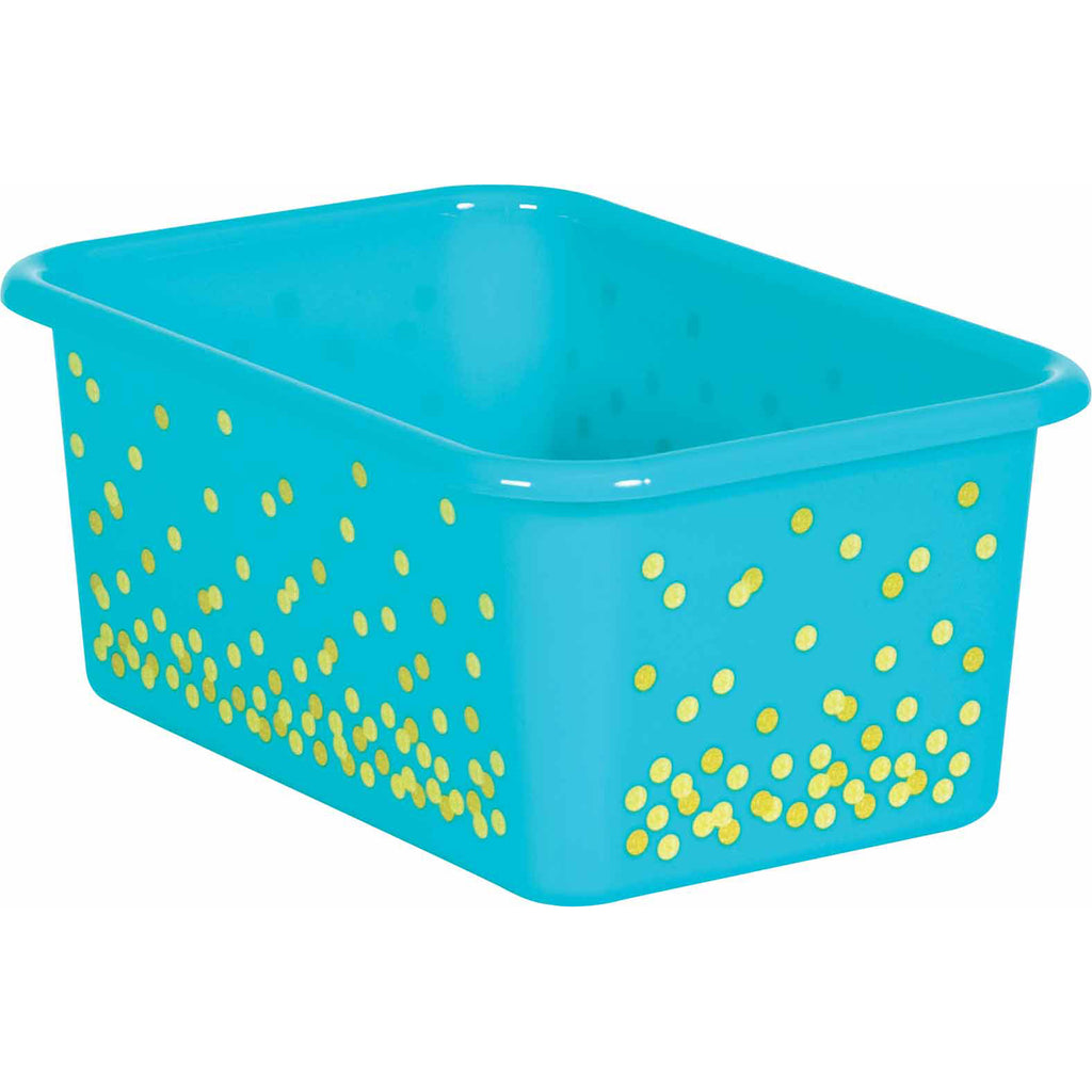 (3 Ea) Teal Confetti Small Plastic Bin