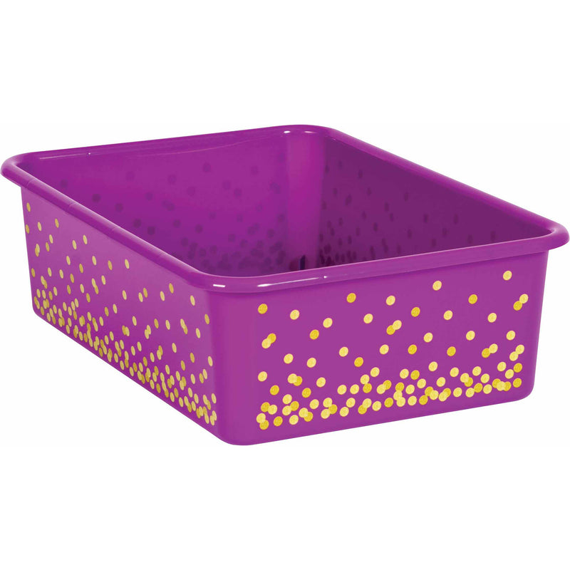 Purple Confetti Large Plastic Bin