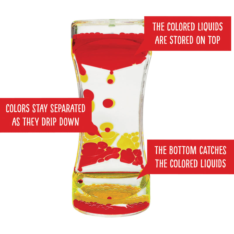 Liquid Motion Bubbler, Red & Yellow