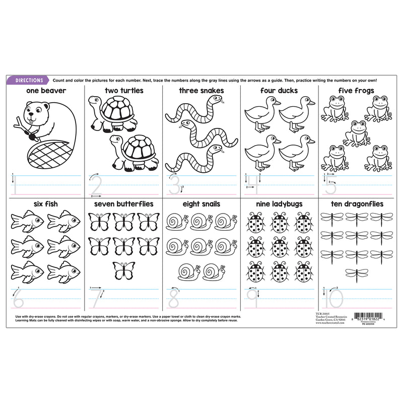 Numbers 1-10 Learning Mat