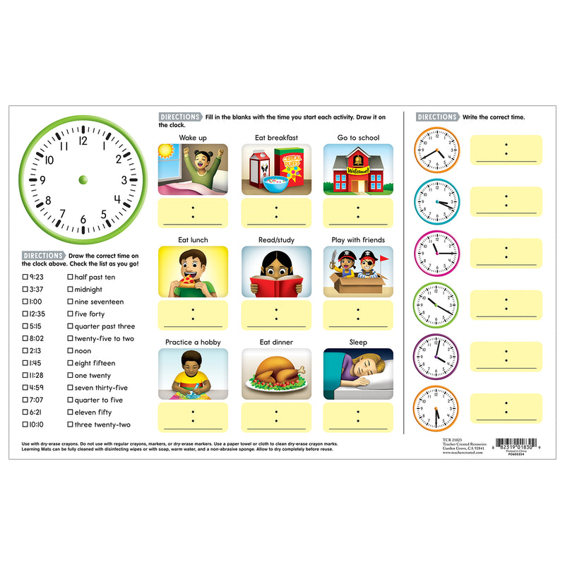 Time Learning Mat