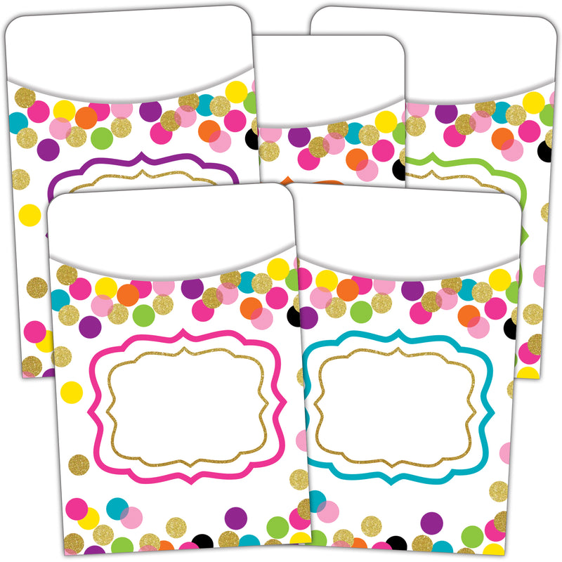 (3 Pk) Confetti Library Pockets