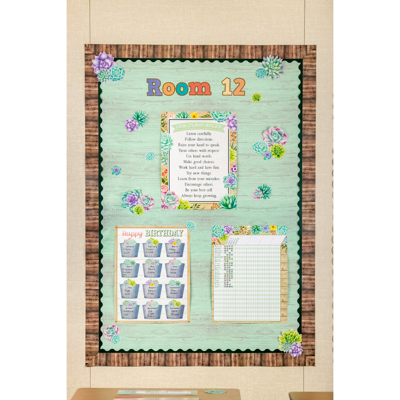 Rustic Bloom Succulents 4 Chart Set