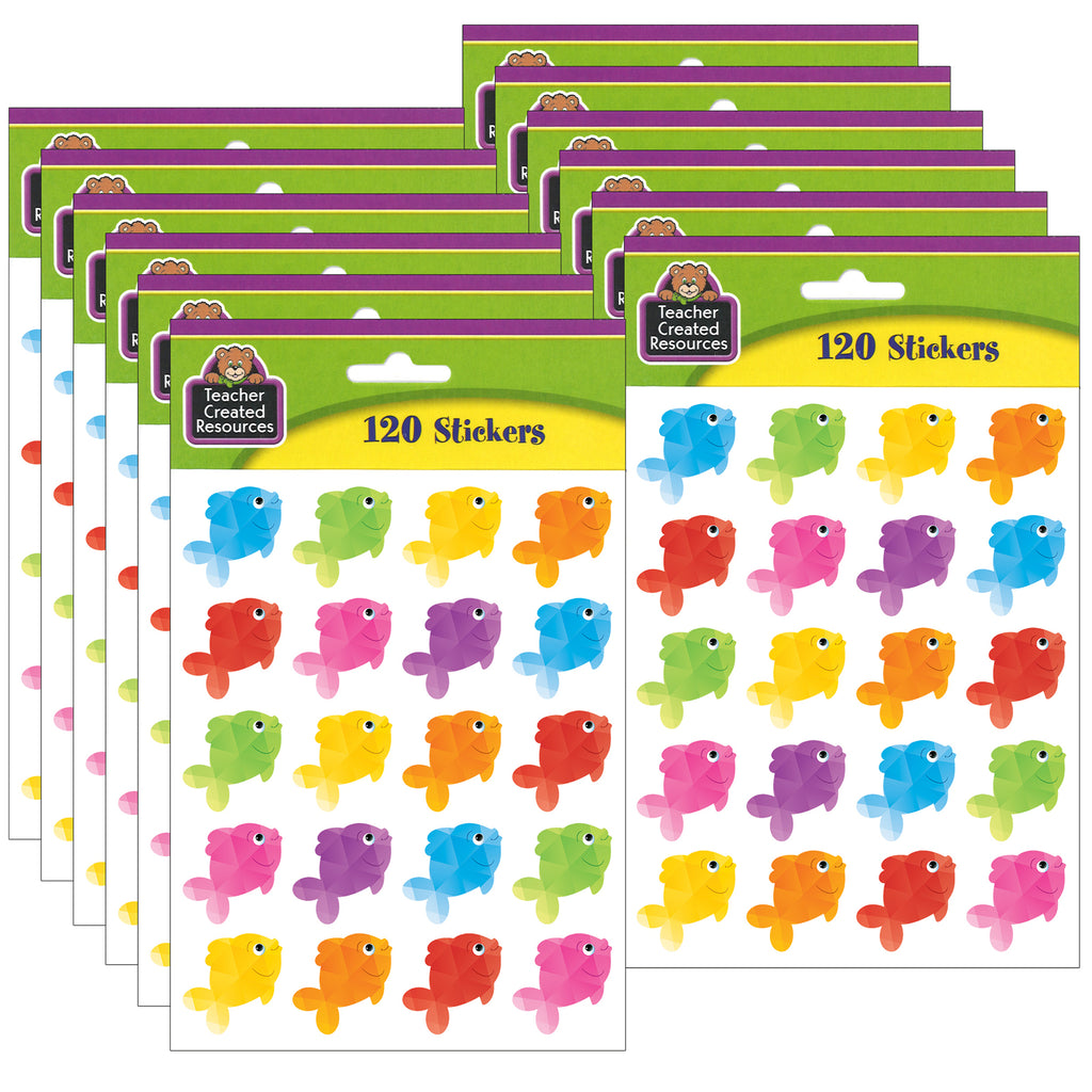 (12 Pk) Colorful Fish Stickers