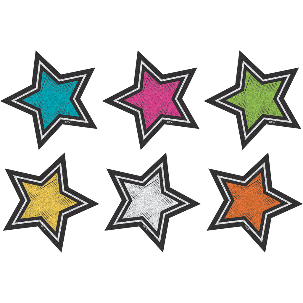 (6 Pk) Chalkboard Bright Star Mini Accents