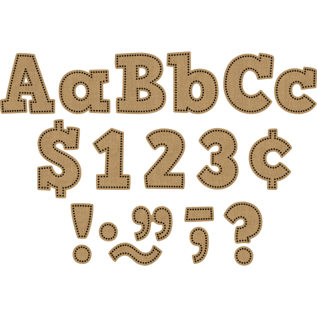 (3 Pk) Burlap Bold Block 4in Letters Combo Pack