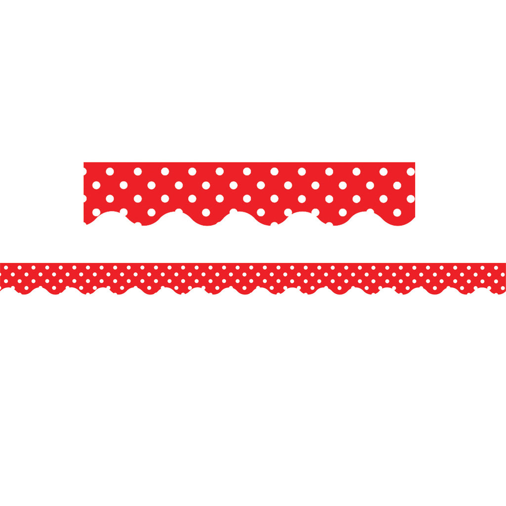 (6 Pk) Red Mini Polka Dots Border Trim