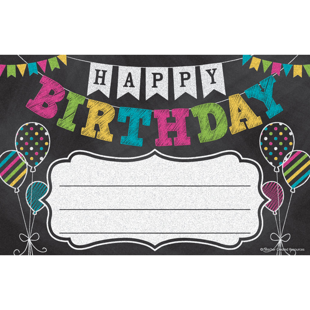 Chalkboard Brghts Happy Bday Awards
