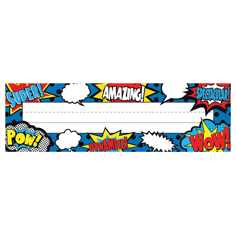 (6 Pk) Superhero Flat Name Plates