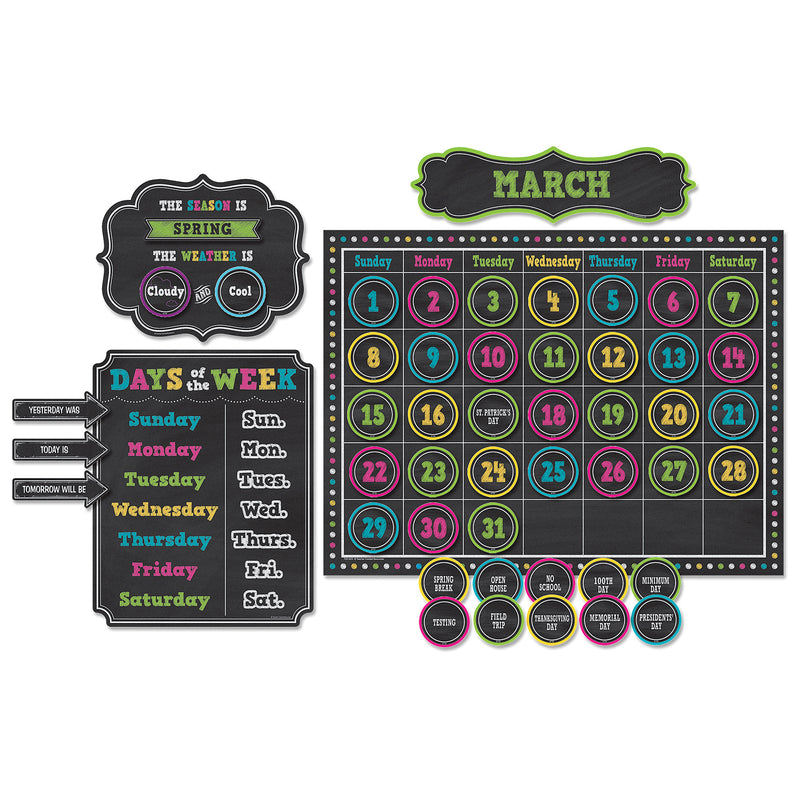 (2 St) Chalkboard Brights Calendar Bb Set