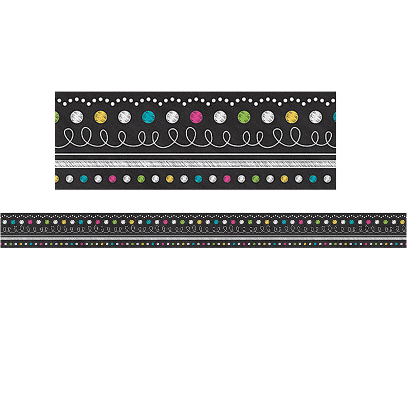 (6 Pk) Chalkboard Brights Straight Border Trim