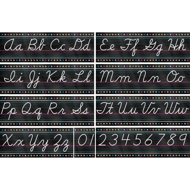 Chalkboard Brights Cursive Writing Bulletin Board