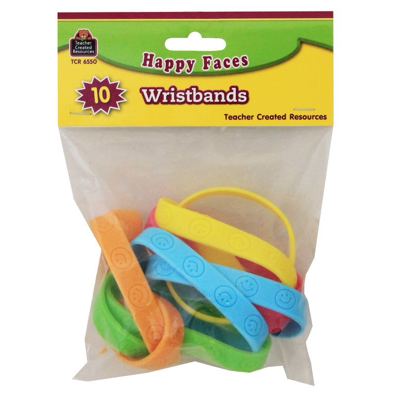 Happy Faces Wristbands 10-pk