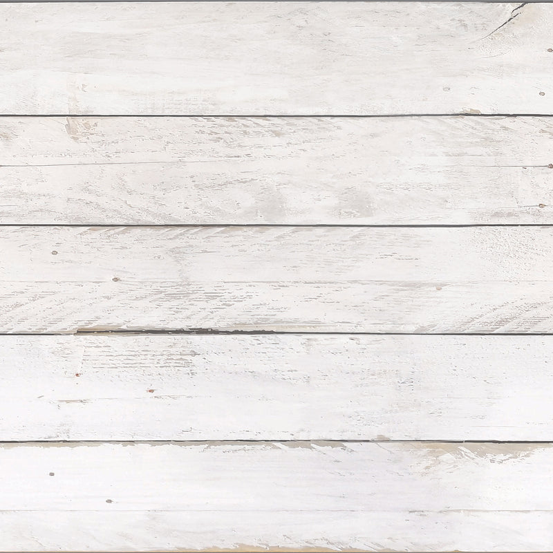 Peel and Stick Decorative Paper Roll, 17-1/2" x 10 ft, White Shiplap