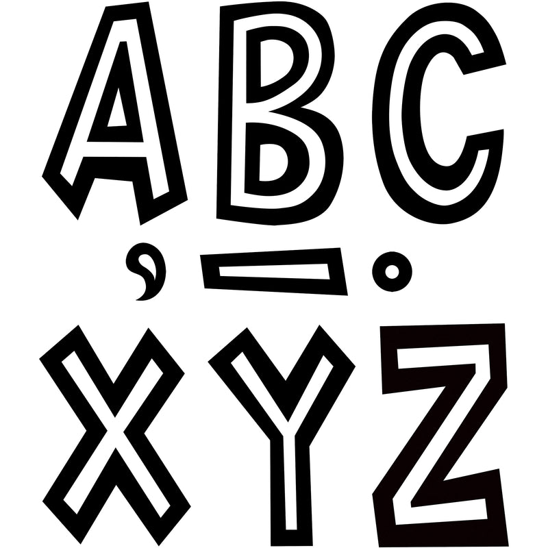 (2 Pk) Black & White 7in Fun Letter