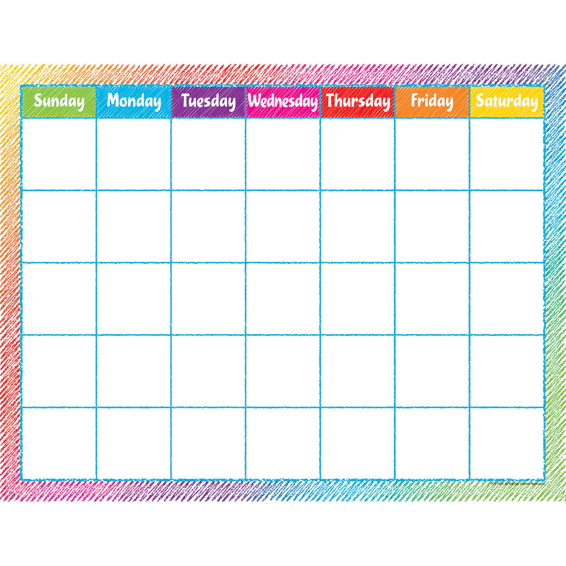 (6 Ea) Colorful Scribble Calendar Chart