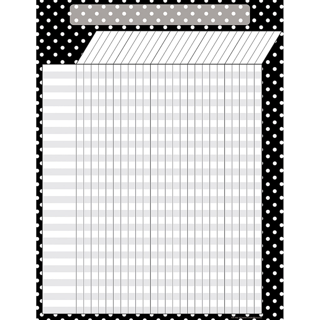 (6 Ea) Black Polka Dots Incentive Chart