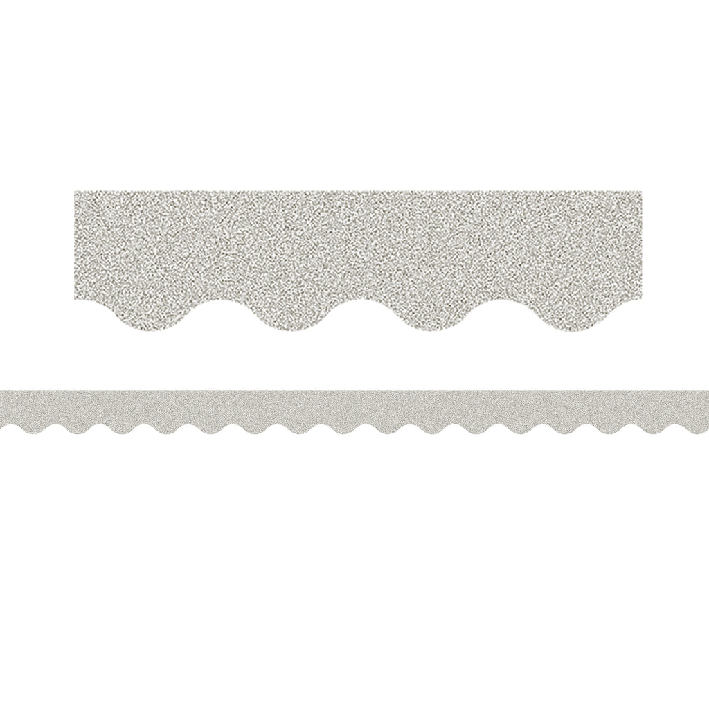 Silver Glitz Scalloped Border Trim