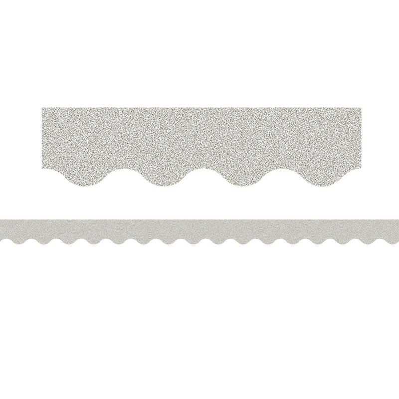 Silver Glitz Scalloped Border Trim