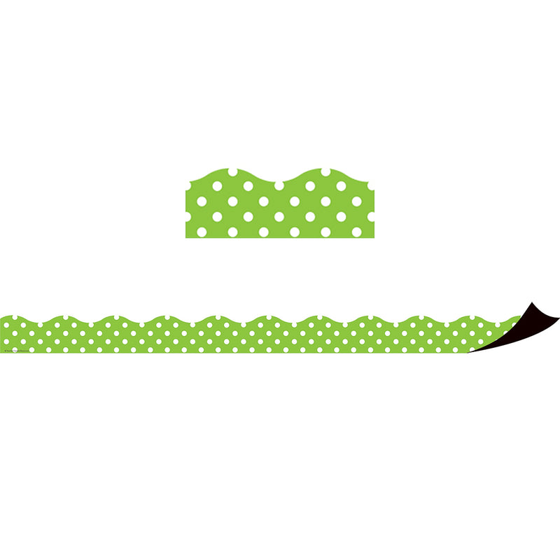 (3 Pk) Magnetic Border Lime Polka Dots