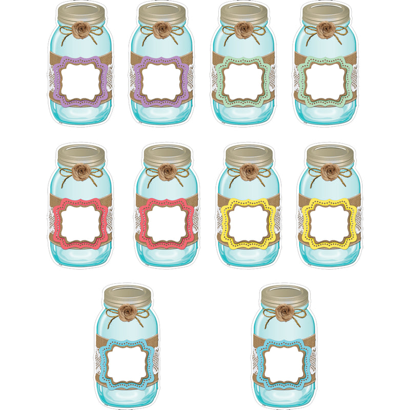 (3 Pk) Shabby Chic Mason Jars Accents