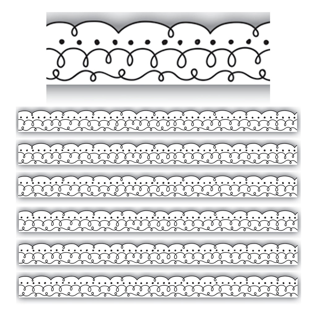 (6 Pk) Squiggles And Dots Die-cut Border