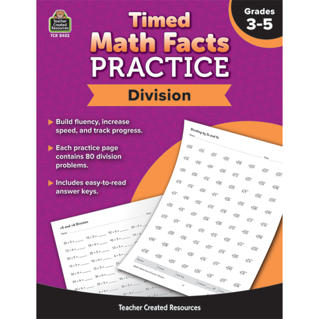 Timed Math Facts Practice Division
