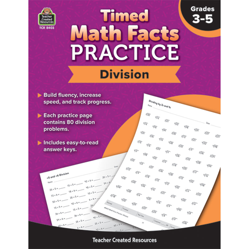 Timed Math Facts Practice Division