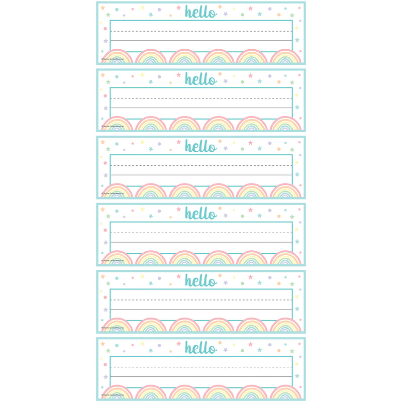 (6 Pk) Pastel Pop Flat Name Plates