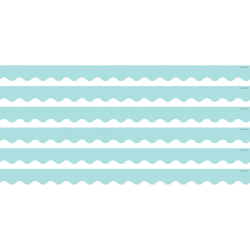 (6 Pk) Pastel Blue Scalloped Border