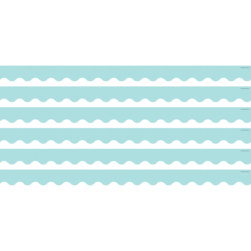 (6 Pk) Pastel Blue Scalloped Border