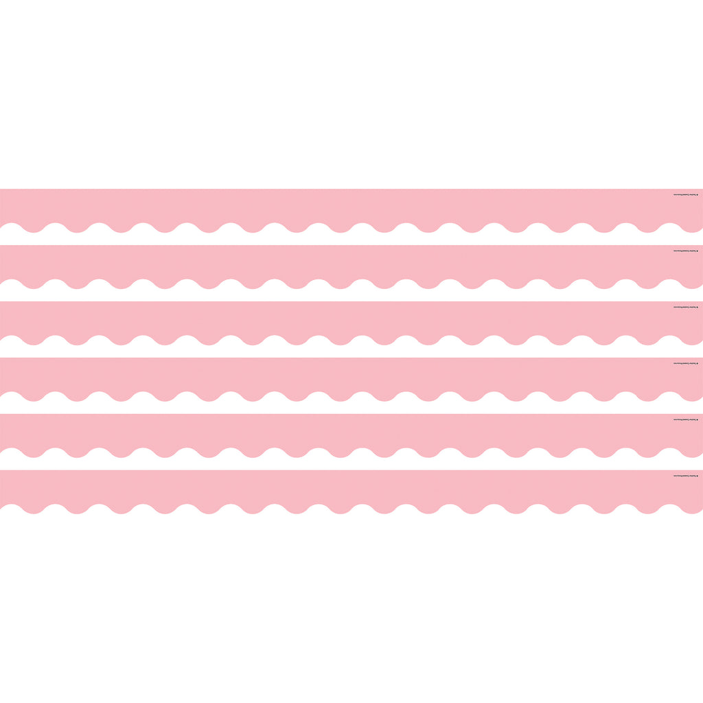 (6 Pk) Pastel Pink Scalloped Border