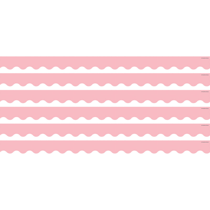 (6 Pk) Pastel Pink Scalloped Border