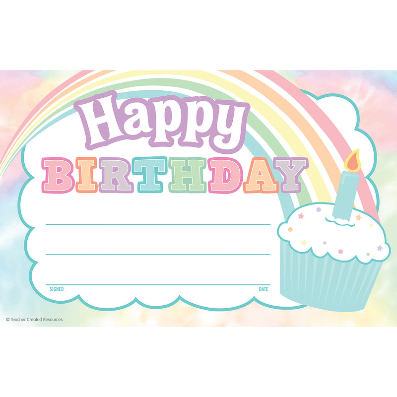 (6 Pk) Pastel Happy Birthday Awards
