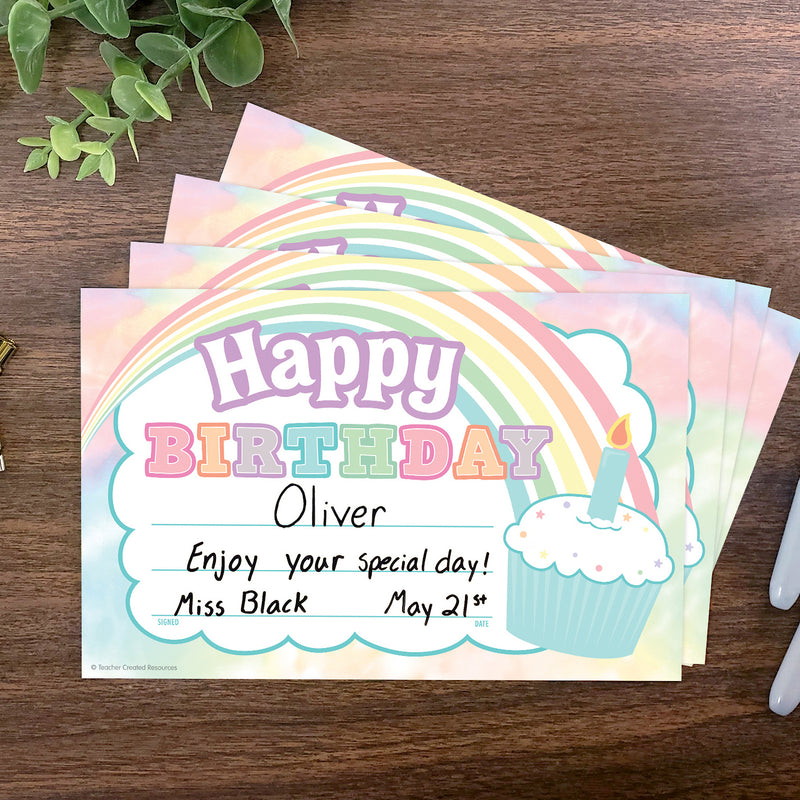 (6 Pk) Pastel Happy Birthday Awards