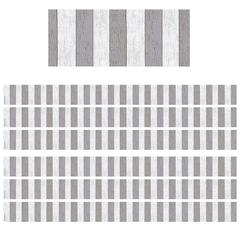 (6 Pk) Gray Stripes Straight Bordr Trim Modern Farmhouse