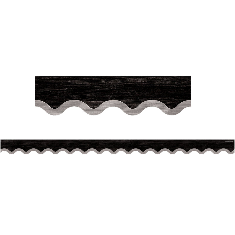 Black With Gray Scalloped Border Modern Farmhouse