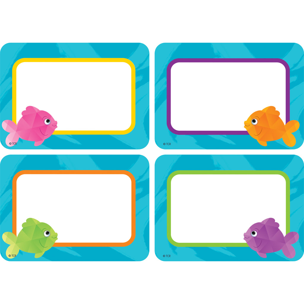 (6 Pk) Colorful Fish Nametags Label