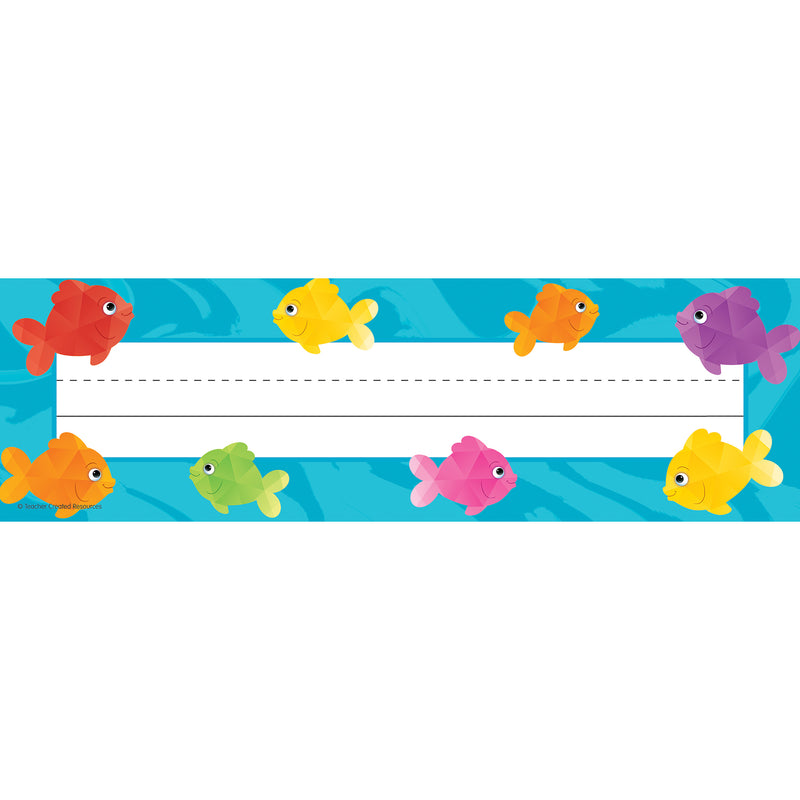 (6 Pk) Colorful Fish Flat Nameplate