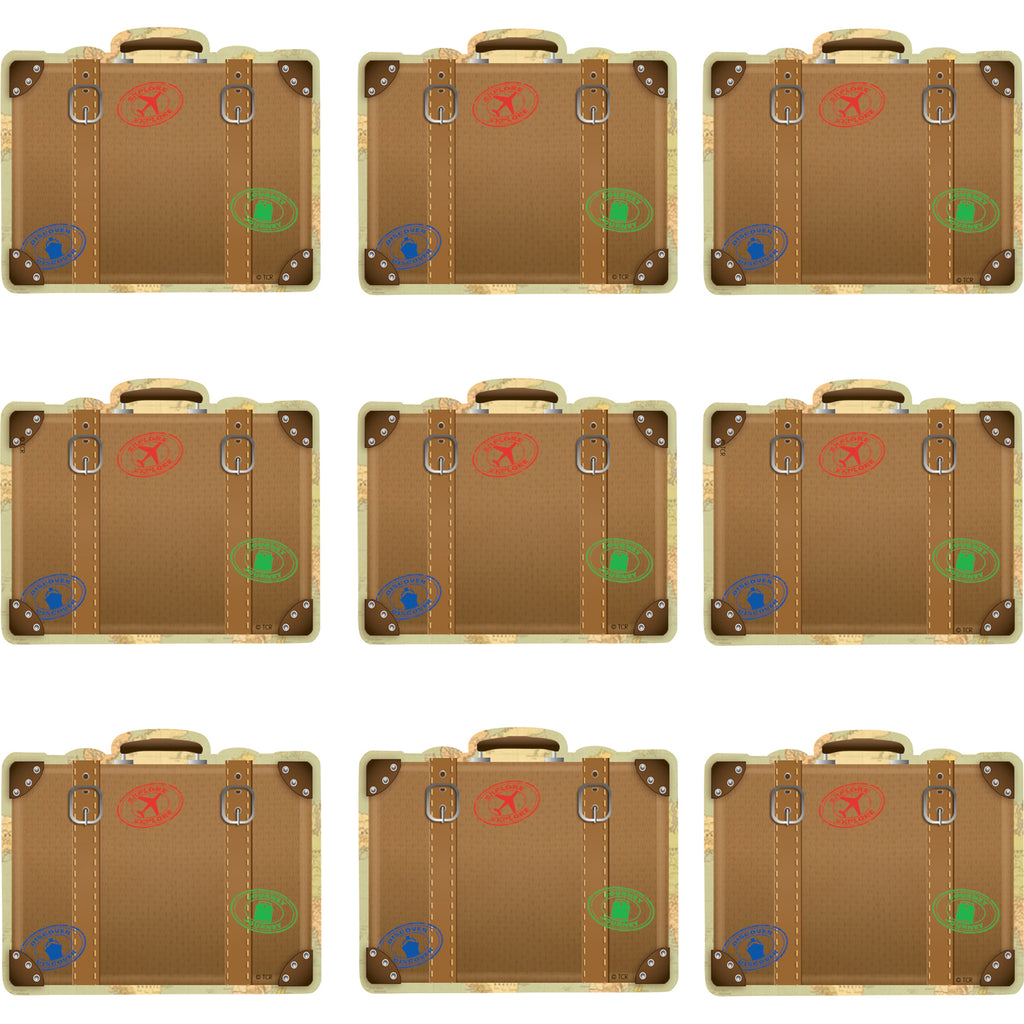 (6 Pk) Travel The Map Luggage Mini Accents