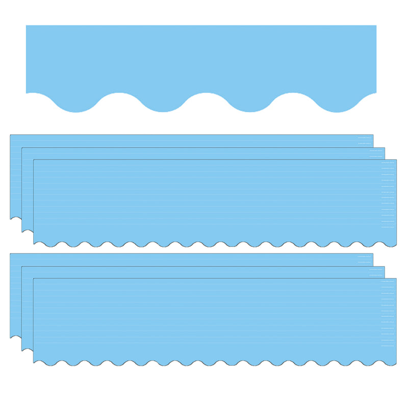 (6 Pk) Light Blue Scalloped Border Trim