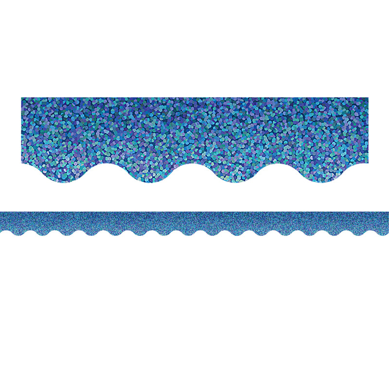 (6 Pk) Blue Sparkle Scalloped Border Trim