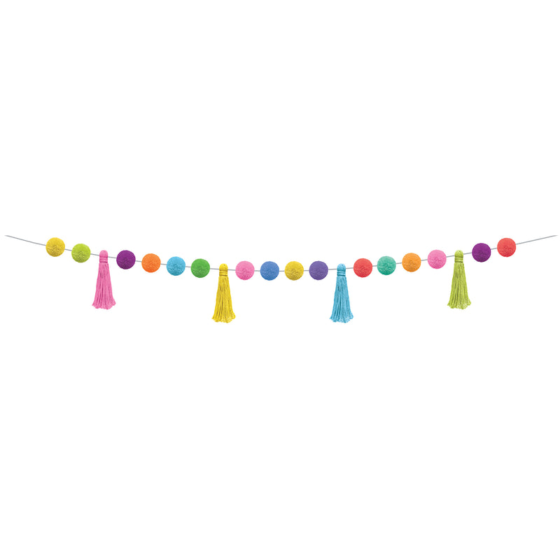 Colorful Pom-poms & Tassels Garland