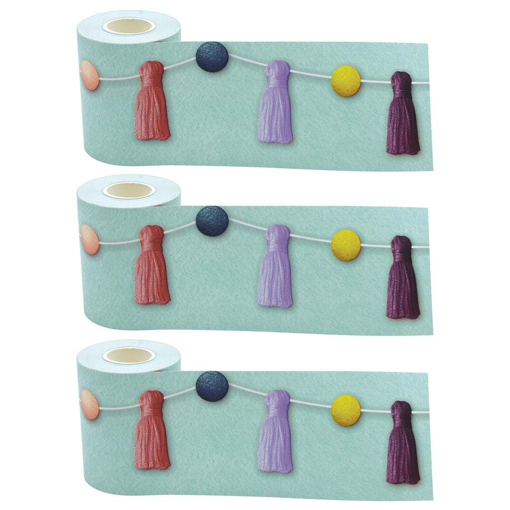 (3 Pk) Pom-poms And Tassels Rolled Border